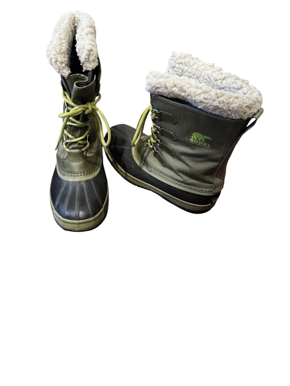 Sorel  Men’s  1964 PAC Nylon SnowOlive Green and Black Sherpa-Lined Winter Boot - Picture 3 of 11